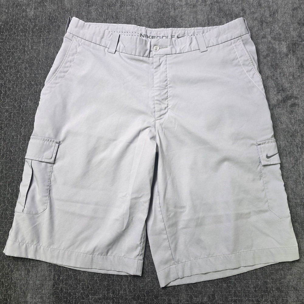 Nike Golf Cargo Shorts Mens 36 Large Gray Hiking Sports 11" Inseam Dri Fit - Picture 1 of 10